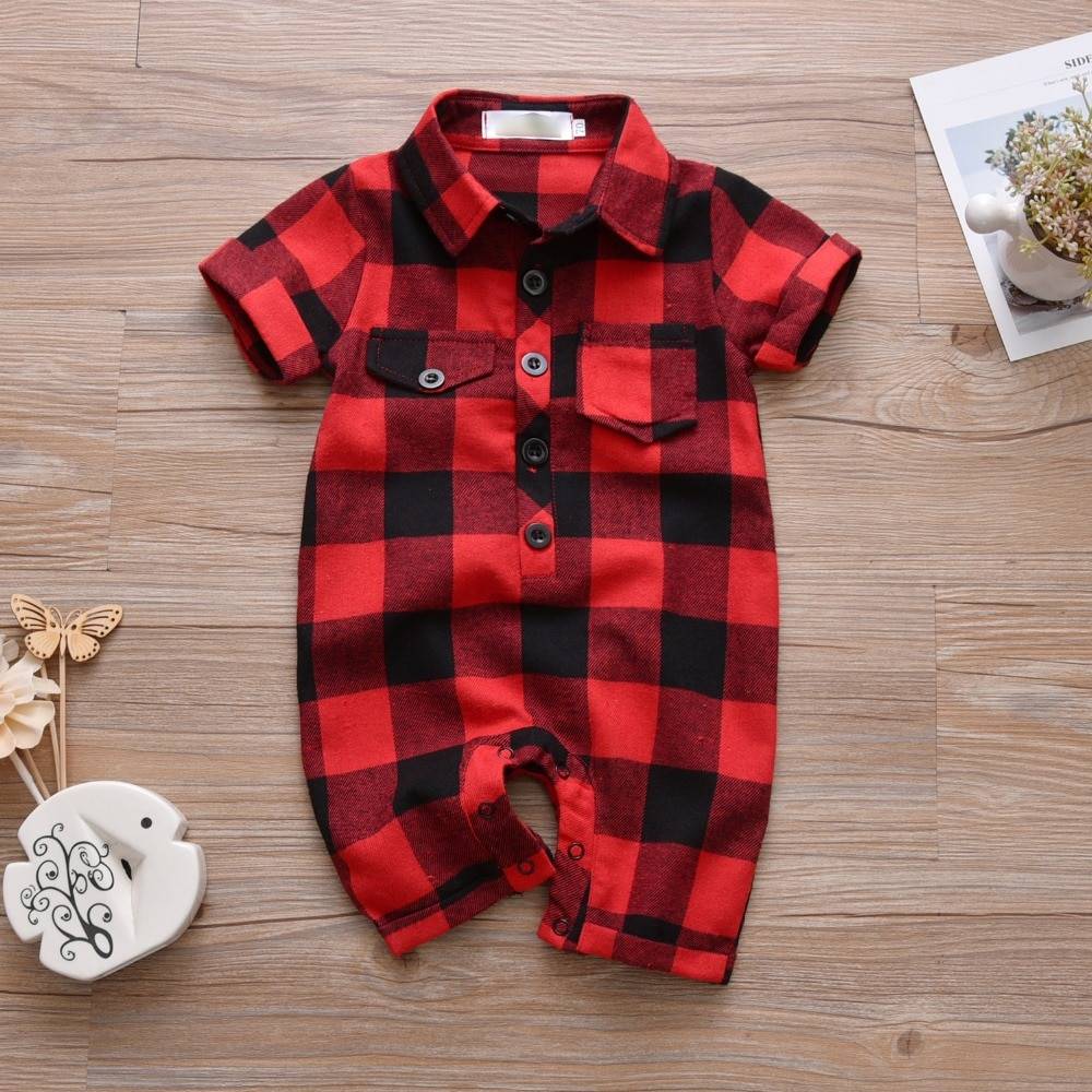 Baby Boy's Plaid Romper