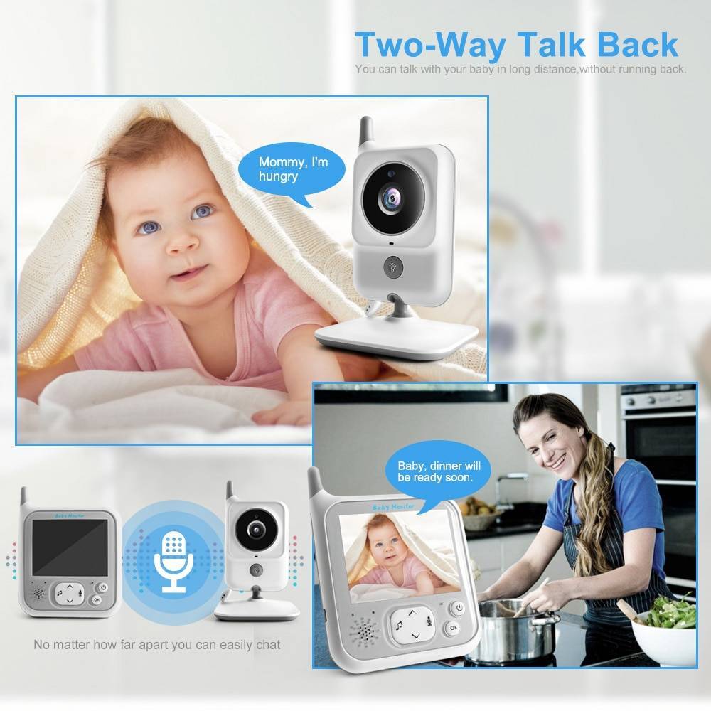 Wireless LCD Two-Way Audio Video Baby Monitor