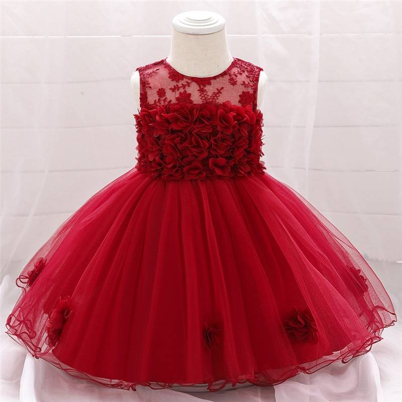 Baby Girl's Lace Patterned Party Dress 
