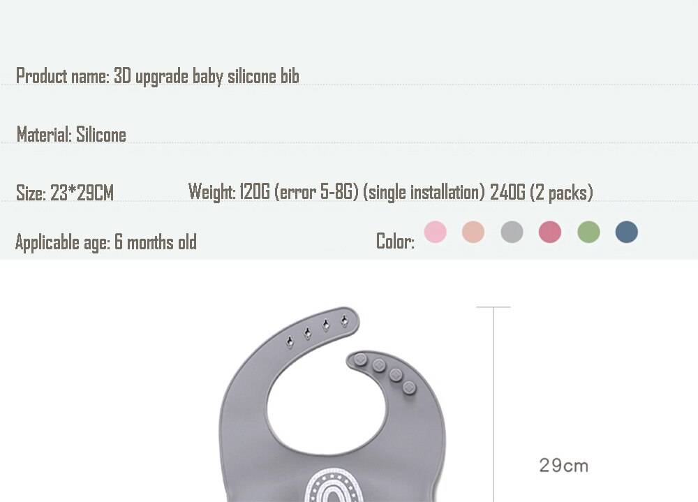 Children's Tableware Silicone Bowl+Plate+Spoon+Bibs  Set