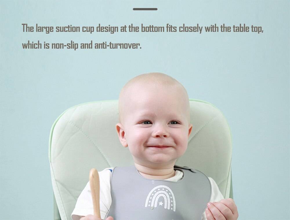 Children's Tableware Silicone Bowl+Plate+Spoon+Bibs  Set