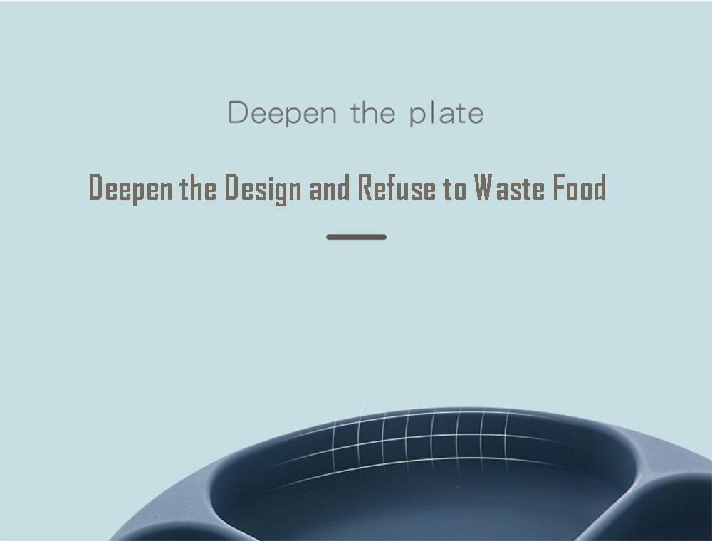 Children's Tableware Silicone Bowl+Plate+Spoon+Bibs  Set