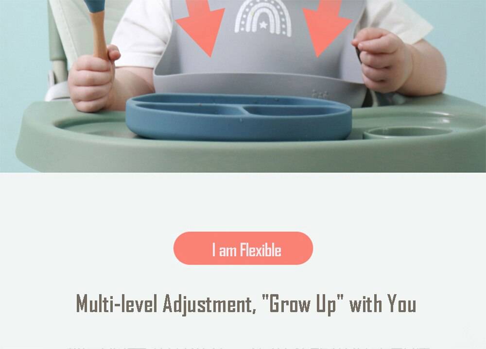 Children's Tableware Silicone Bowl+Plate+Spoon+Bibs  Set