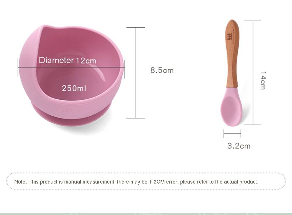 Children's Tableware Silicone Bowl+Plate+Spoon+Bibs  Set
