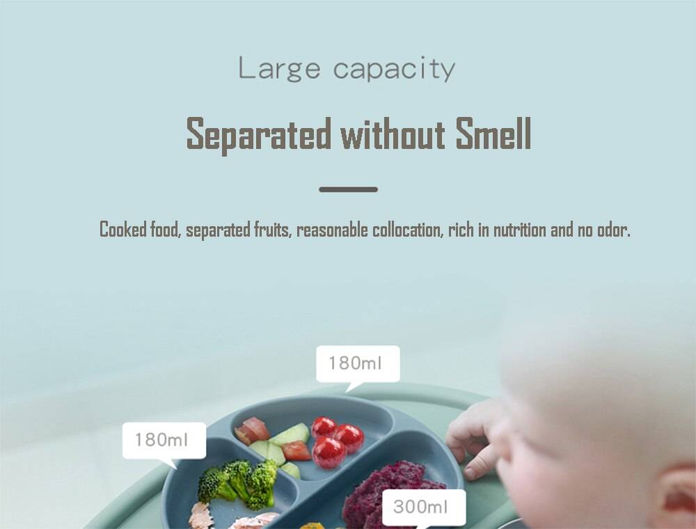 Children's Tableware Silicone Bowl+Plate+Spoon+Bibs  Set