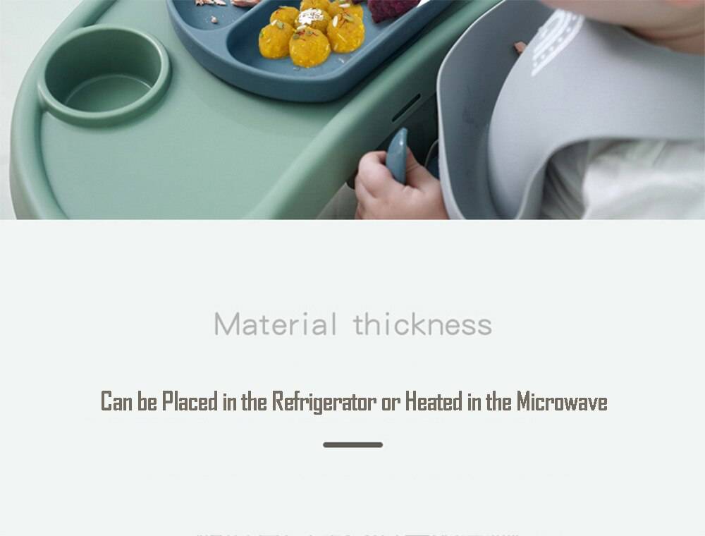 Children's Tableware Silicone Bowl+Plate+Spoon+Bibs  Set