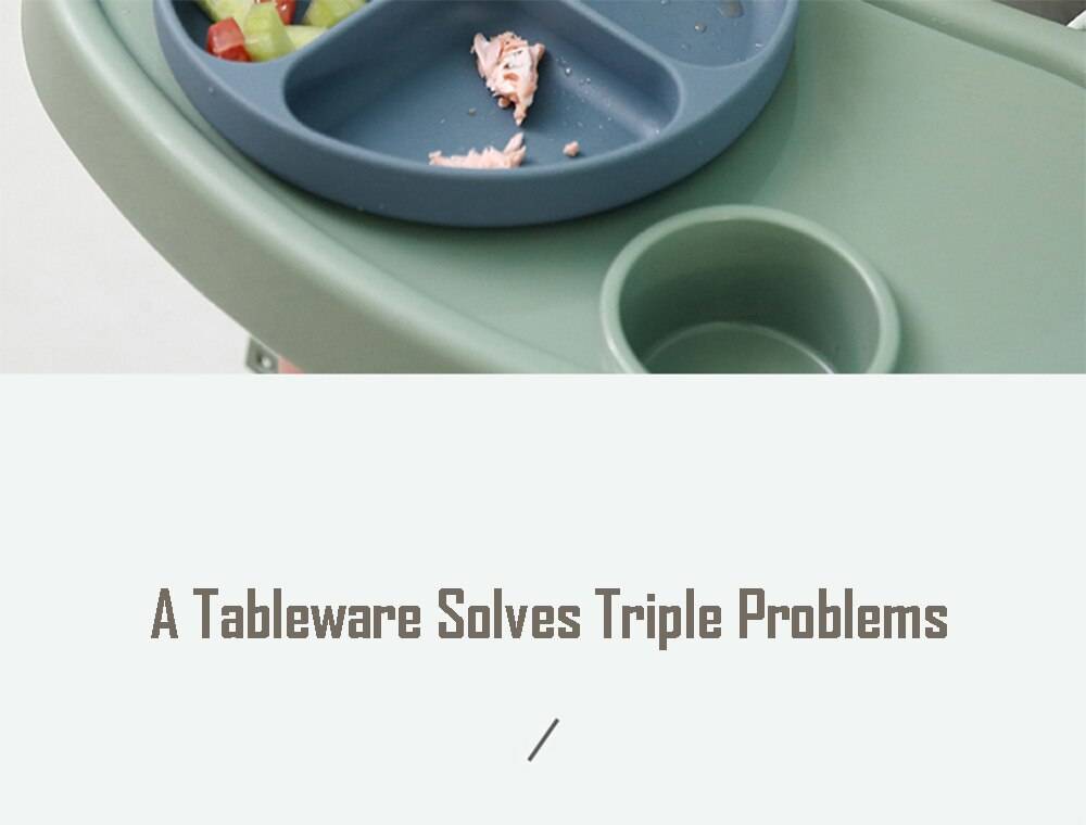 Children's Tableware Silicone Bowl+Plate+Spoon+Bibs  Set