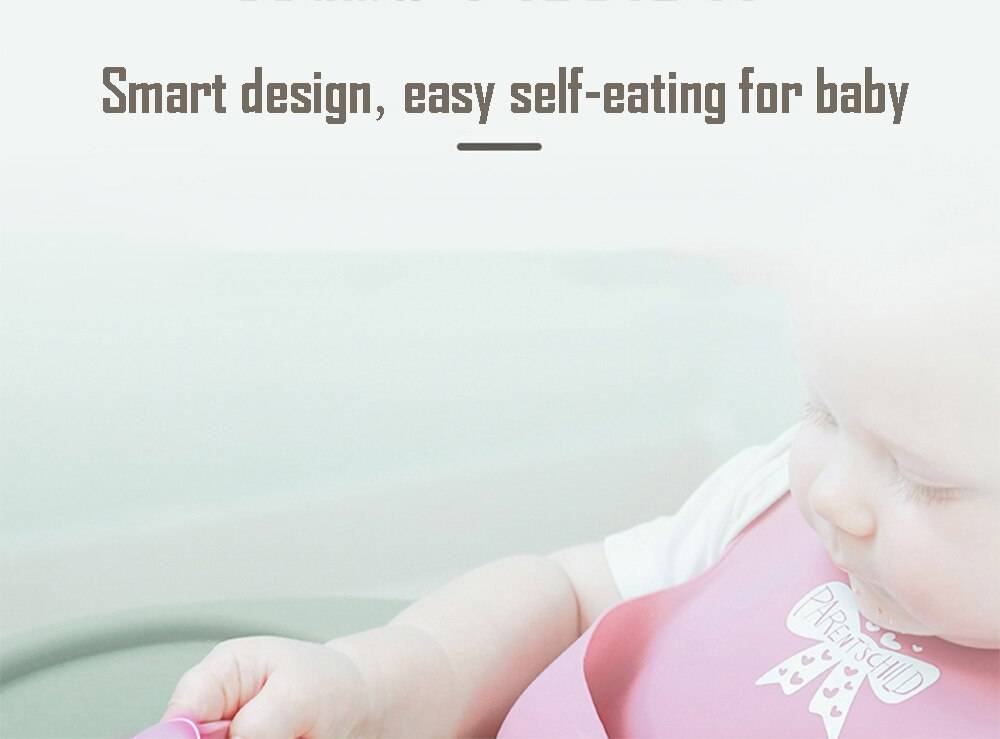 Children's Tableware Silicone Bowl+Plate+Spoon+Bibs  Set