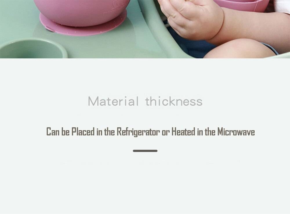 Children's Tableware Silicone Bowl+Plate+Spoon+Bibs  Set