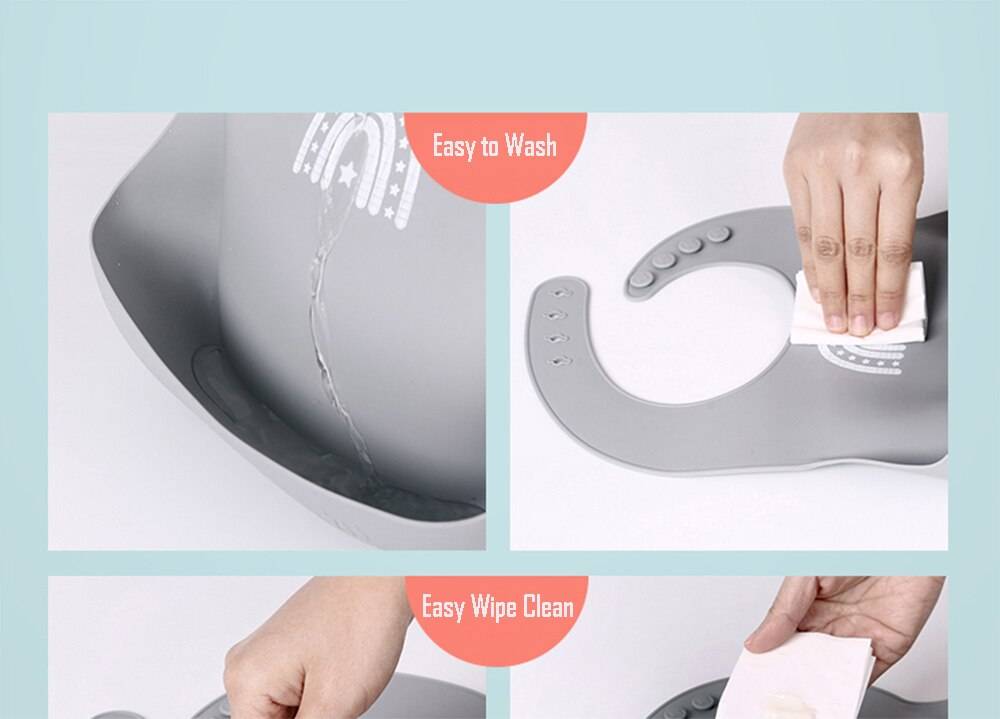 Children's Tableware Silicone Bowl+Plate+Spoon+Bibs  Set