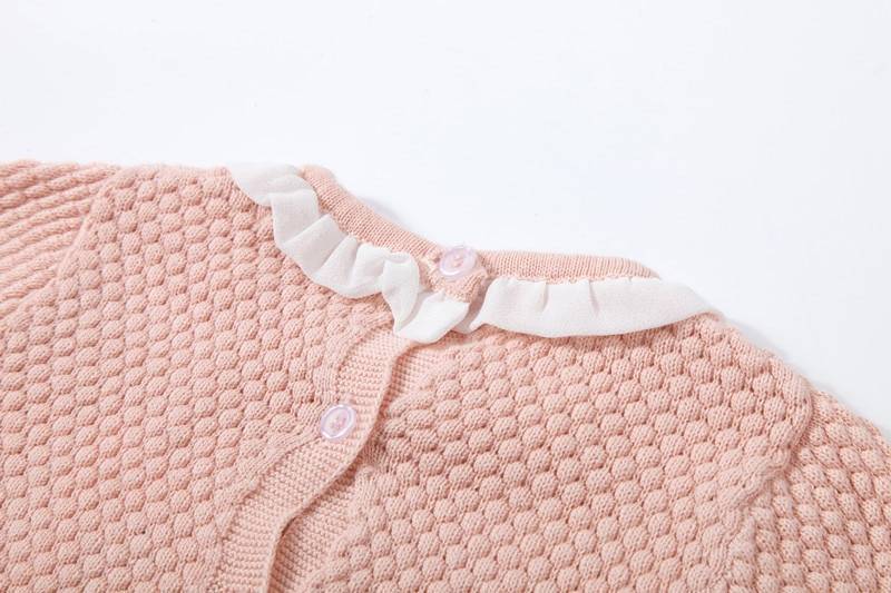 Baby Girl's Long Sleeve Knitted Sweater with Shorts Set