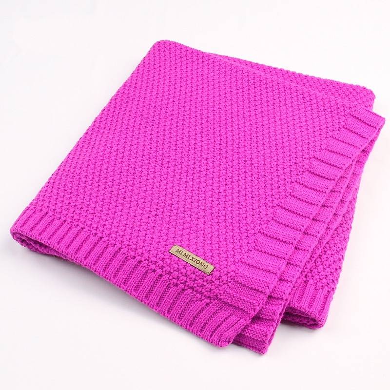 Knitted Solid Color Baby Blanket Swaddle