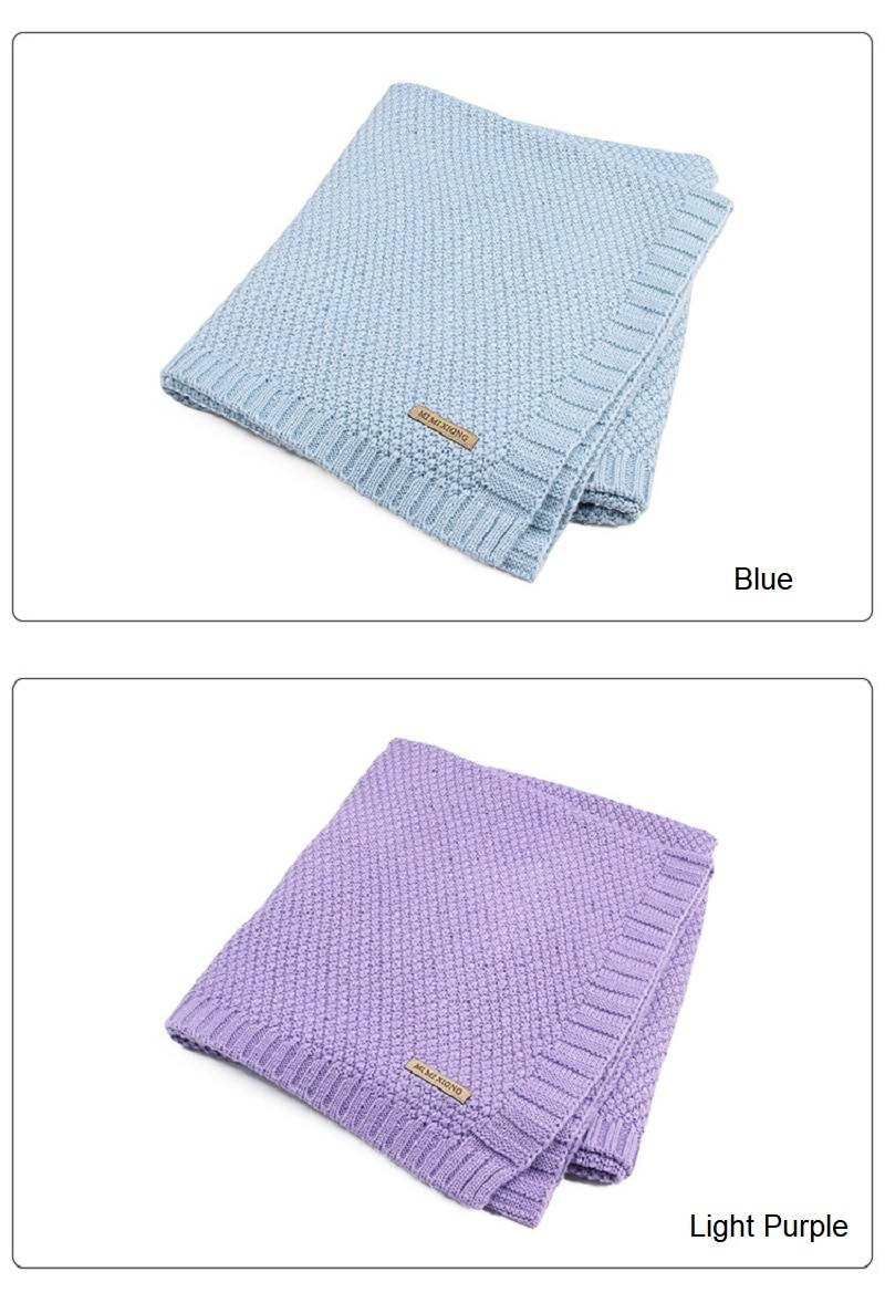 Knitted Solid Color Baby Blanket Swaddle
