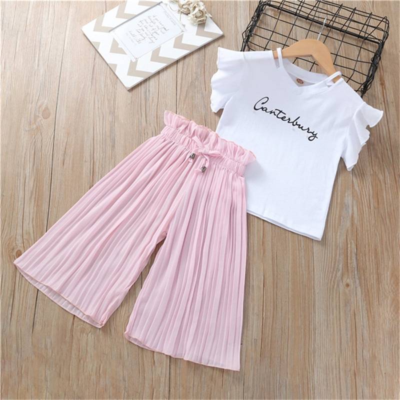 Girls' Clothing Set with Colorful Pants