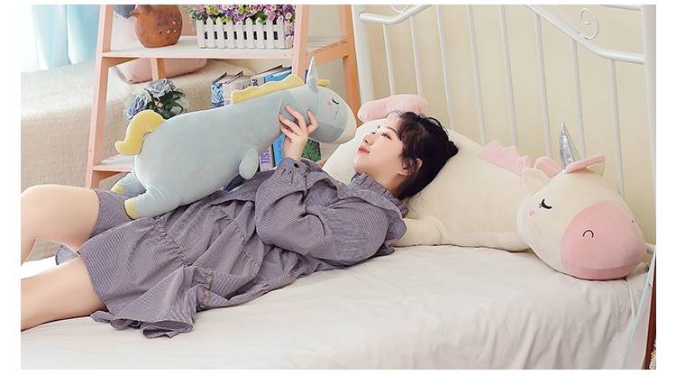 Sleeping Unicorn Long Plush Toy