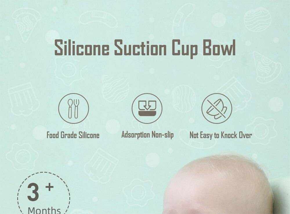 Children's Tableware Silicone Bowl+Plate+Spoon+Bibs  Set