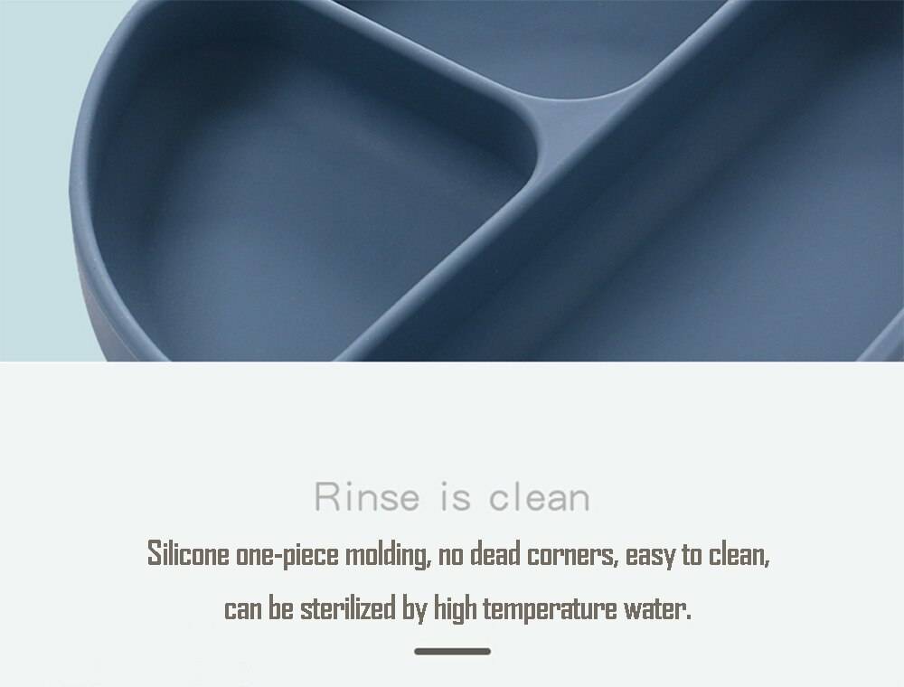 Children's Tableware Silicone Bowl+Plate+Spoon+Bibs  Set