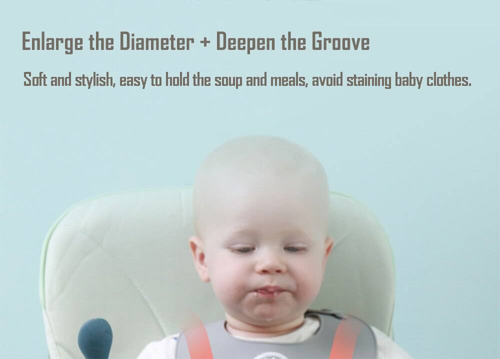 Children's Tableware Silicone Bowl+Plate+Spoon+Bibs  Set