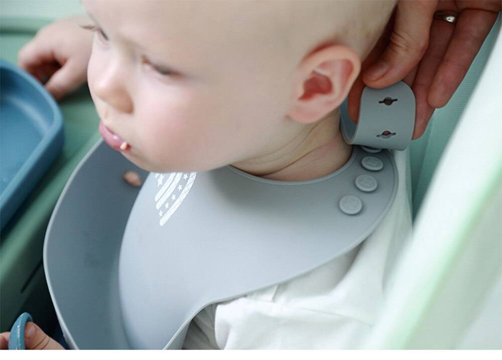 Children's Tableware Silicone Bowl+Plate+Spoon+Bibs  Set