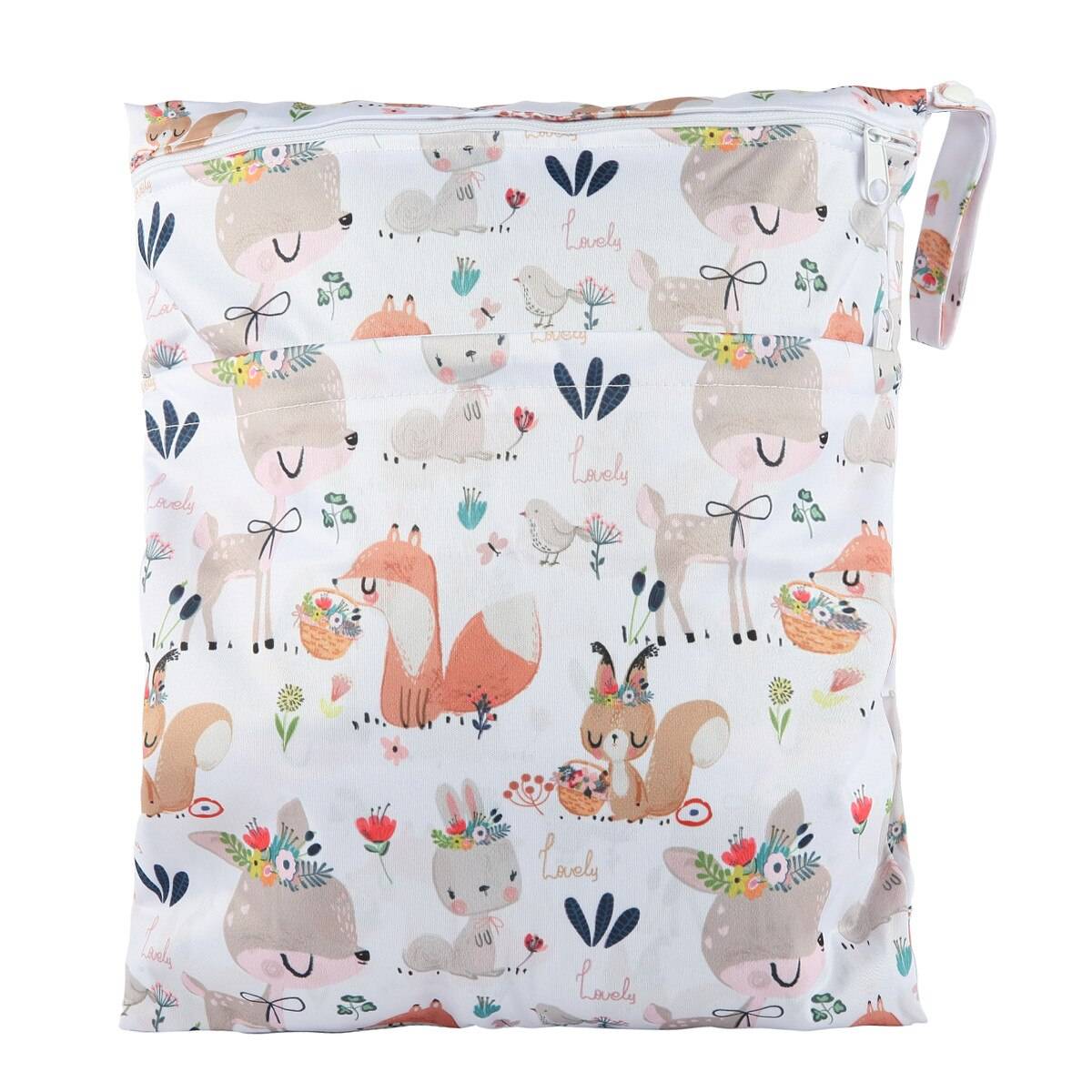 Erumly For Parents New Parents Essentials Wet Dry Bag With Two Zippered For Baby Diapers Nappies Waterproof Reusable 36cmx29cm